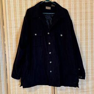 St Johns Bay Mens 2X Shirt Jacket Black Insulated Outdoors Activewear Workwear